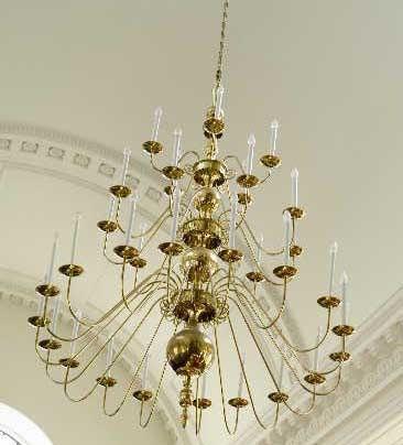 chandeliers in the Church of St. Mary, Fulton MO