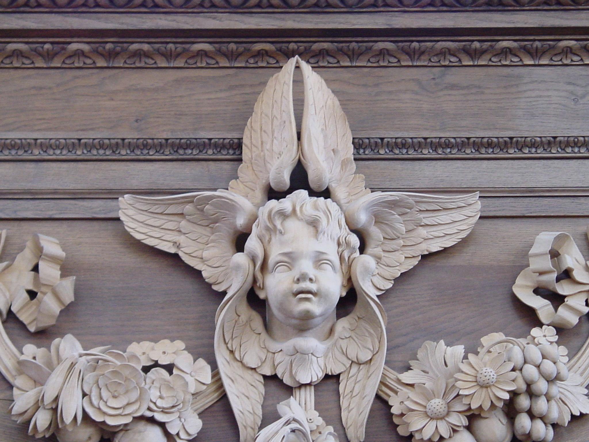 Christopher wren woodcarvings in the church of st. Mary, Fulton mo