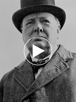 Sir Winston Churchill wearing a tophat
